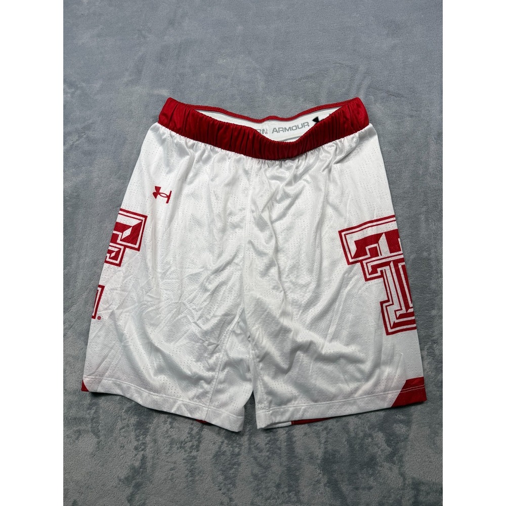 Texas Tech Red Raiders Shorts Mens S White Under Armour NCAA Basketball Sports